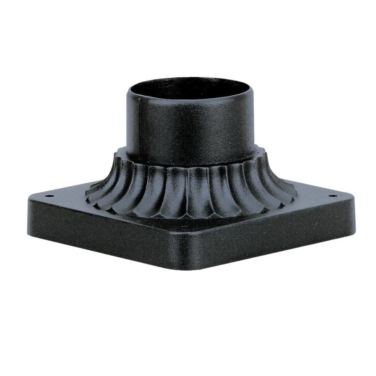 Fixture Accessory Outdoor PedistalMount Fluted, Textured Black Cast Alum