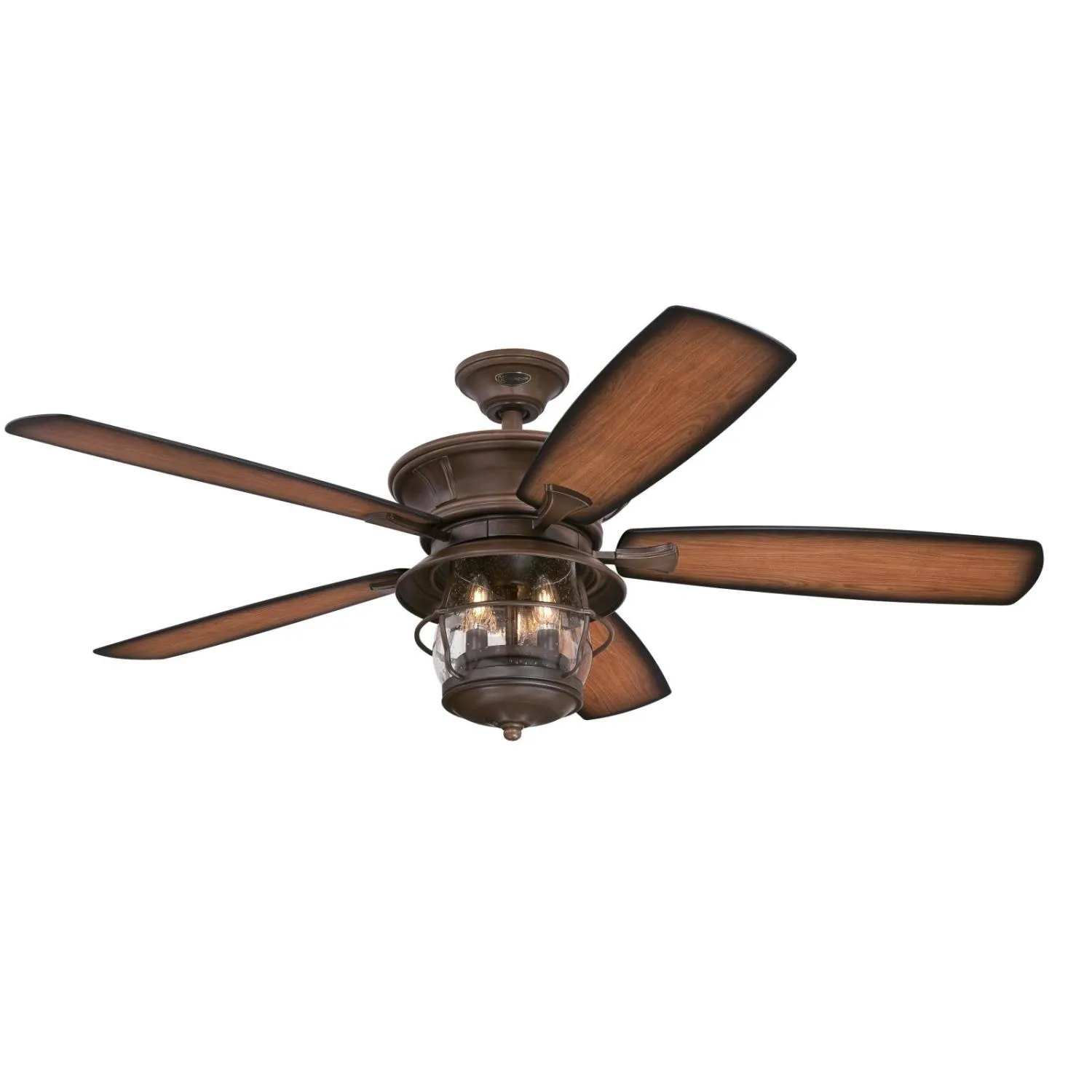 Brentford 52 Inch Indoor/Outdoor 5-Blade Walnut Ceiling Fan w/Dimmable LED