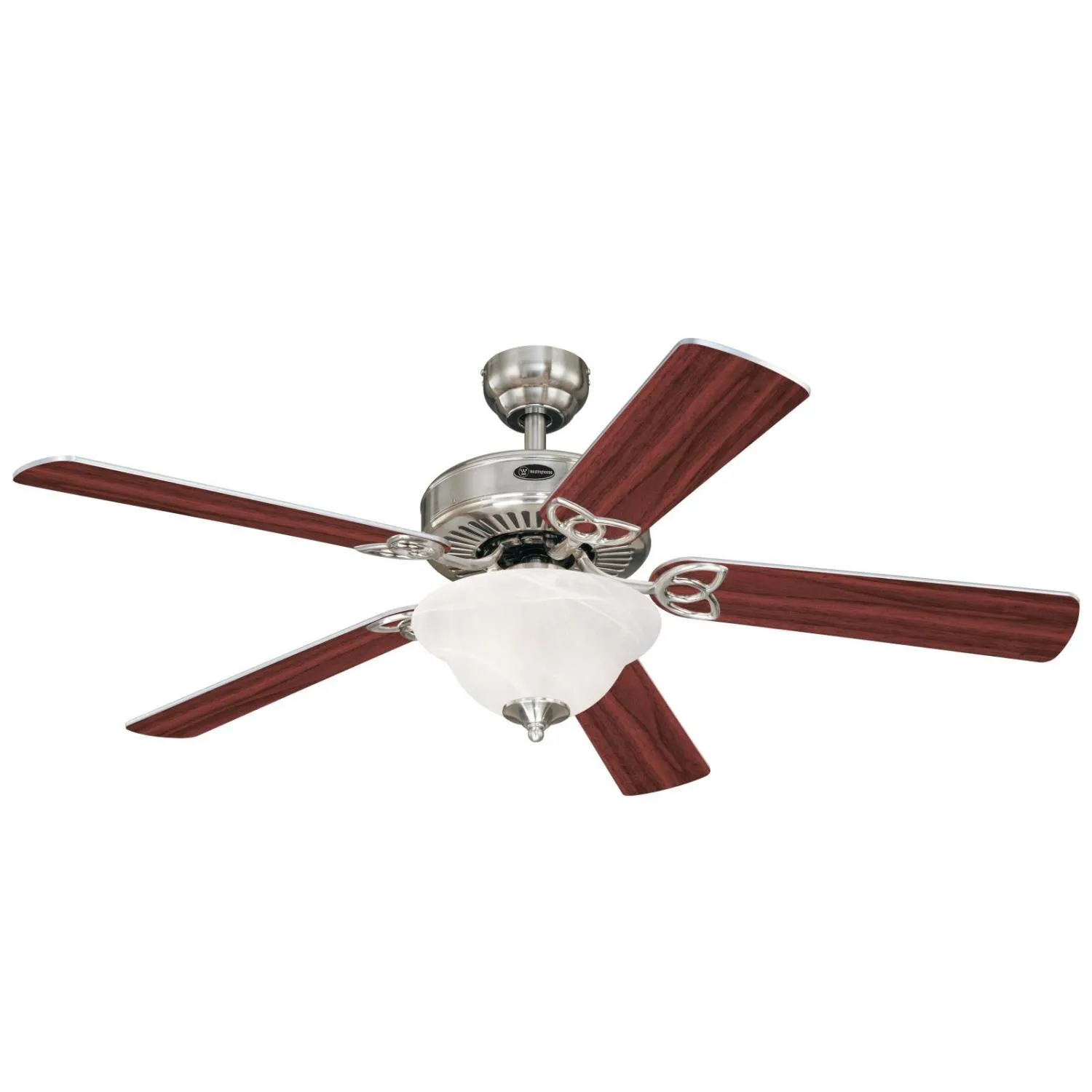 Vintage II 52 Inch 5-Blade Brushed Nickel Indoor Ceiling Fan w/LED Light