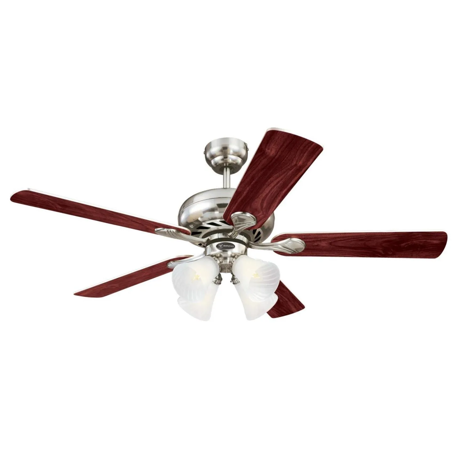 Swirl 52 Inch 5-Blade Nickel Indoor Ceiling Fan w/Dimmable LED Lght Fxture