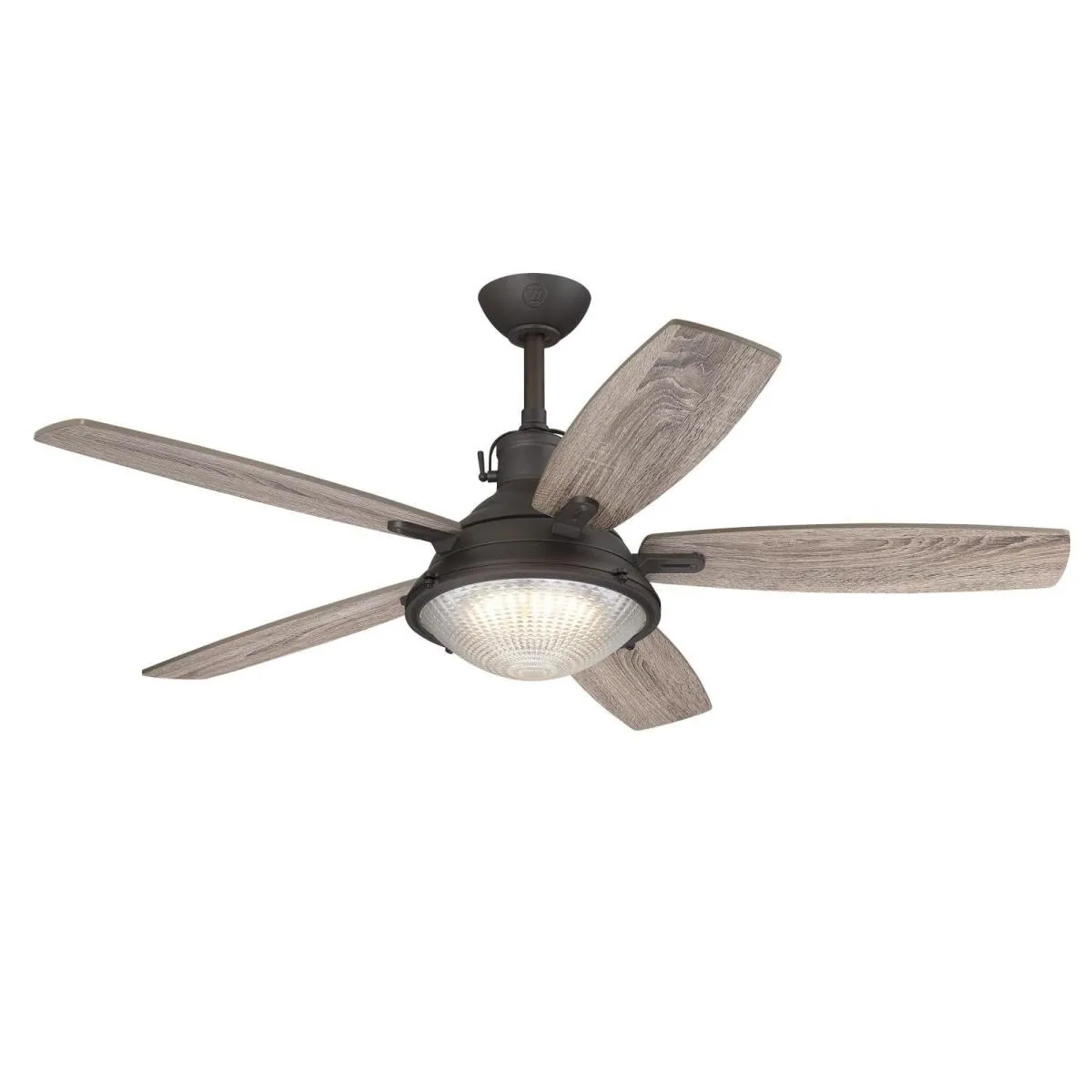 Ceiling Fan Indoor 52In OysterBay DmLED BkBrz Rvr 5Bld Ash/Wln Cl Prs Glass