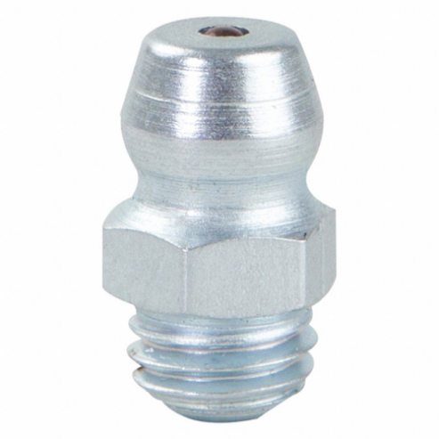 Grease Fitting, 1/4 28 Fitting Thread Size, UNF, Steel, 33/64 Inch Overall Length, 10PK