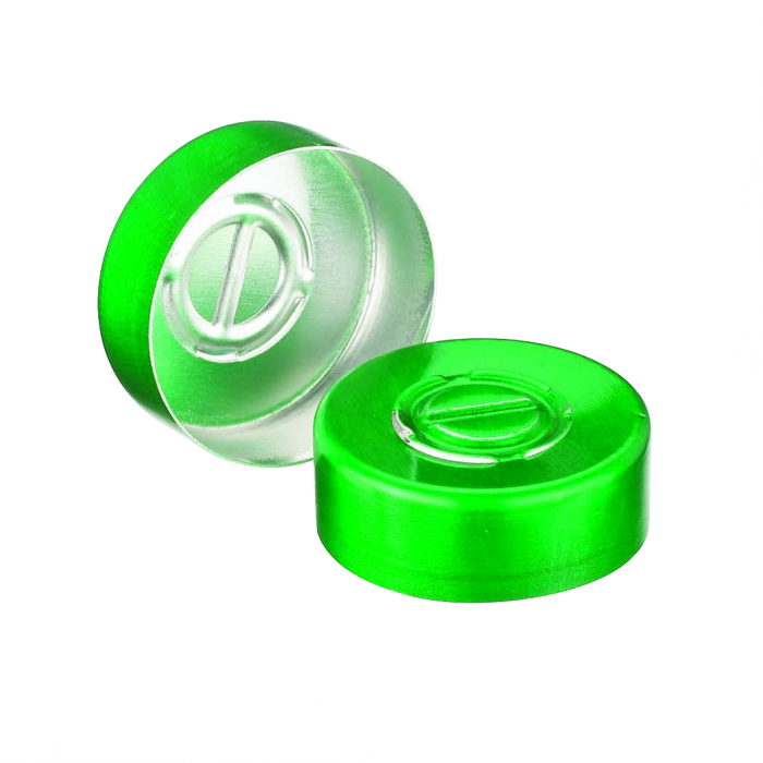 Unlined Aluminum Seal, 20 mm, Green, Center Disc Tear-Out