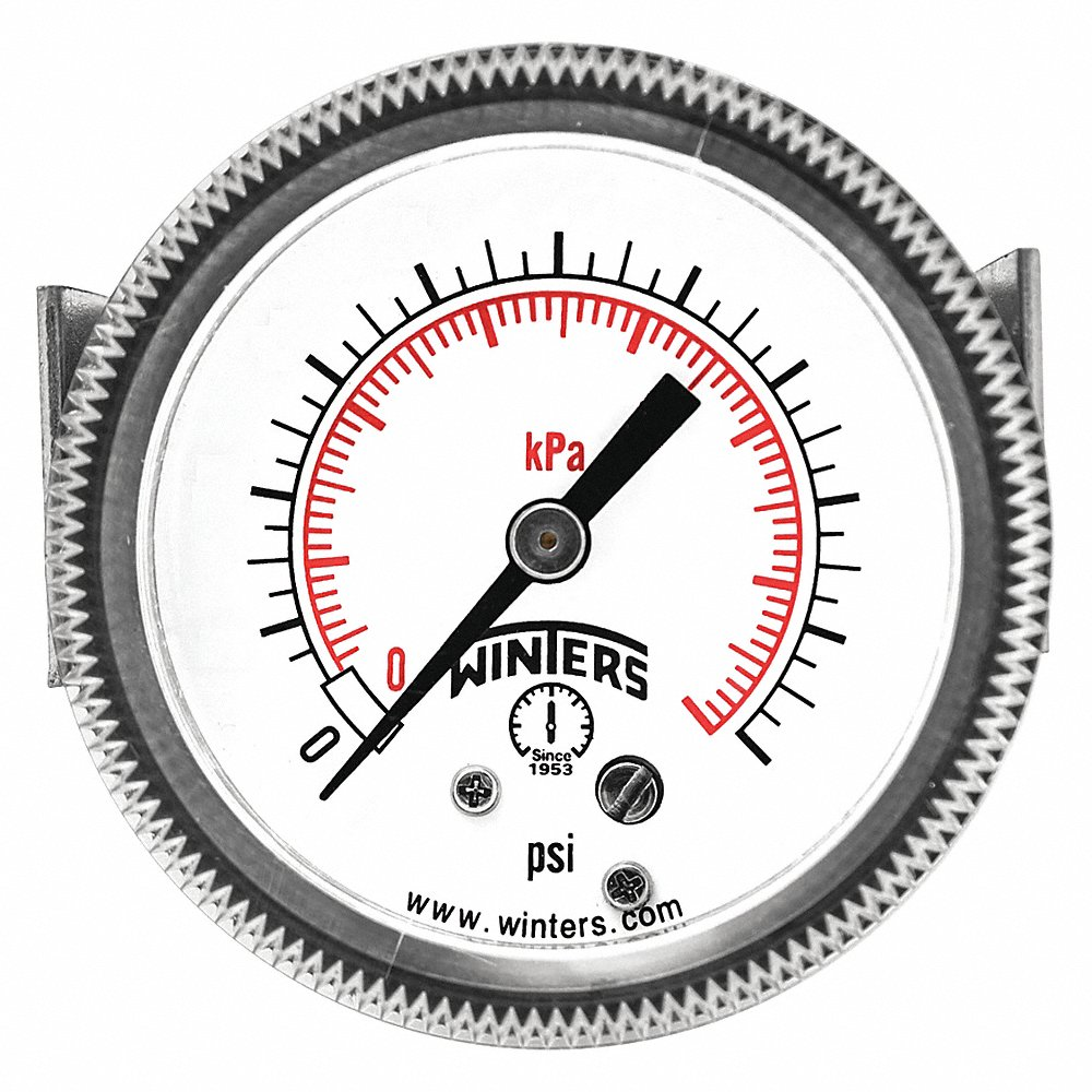 WINTERS INSTRUMENTS P9U901431UC Panel-Mount Vacuum Gauge, U-Clamp, 30 To 0 Inch Hg, 2 1/2 Inch Dial, 1/4 Inch Npt Male | CV3TQK 491G09