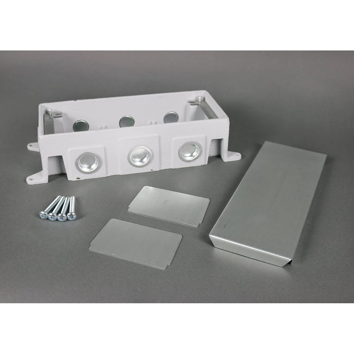 Floor Box, Gray, Cast-Iron