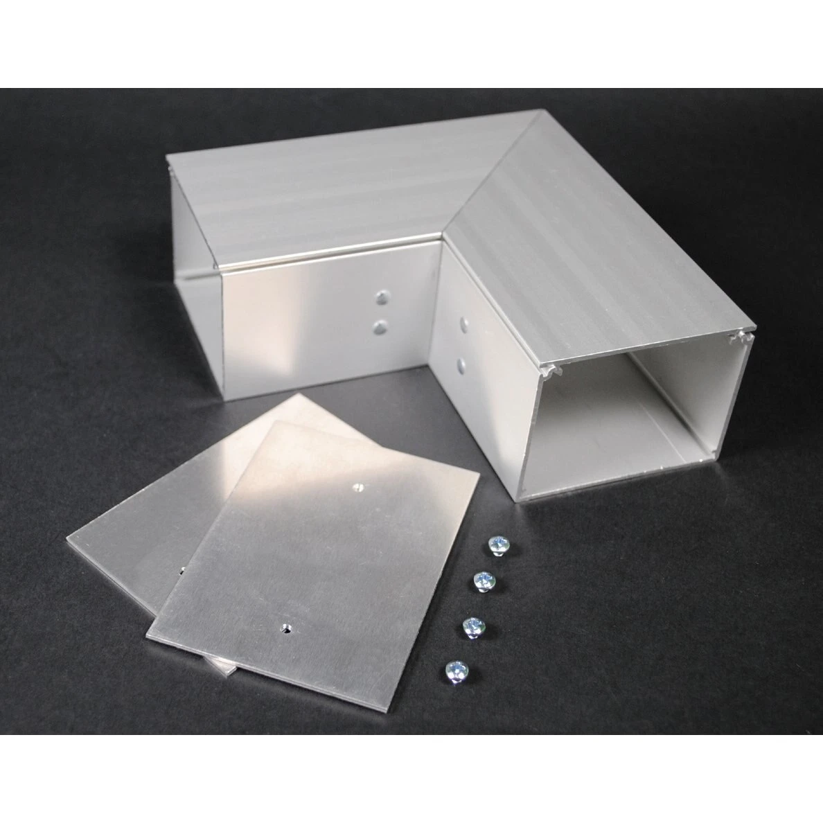 Flat Elbow Fitting, Gray, Aluminum