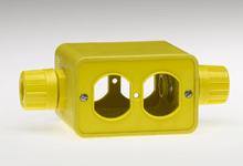 WOODHEAD 1301370115 Multiple Outlet Box, Feed-Thru, 1/2 Inch Size, Duplex Cover Plate | CH2ACB 3000F