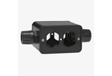 WOODHEAD 1301370118 Multiple Outlet Box, Feed-Thru, 1/2 Inch Size, Duplex Cover Plate, Black | CH2ABZ 3000FBLK