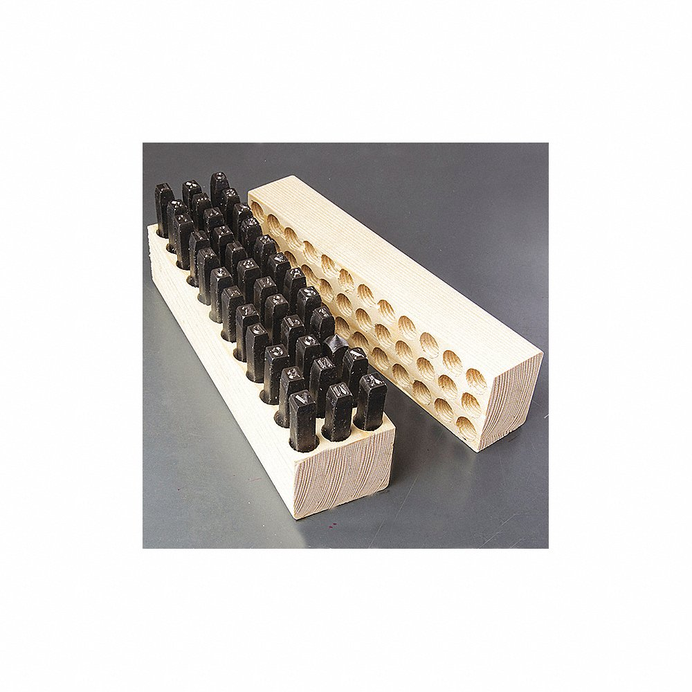 YOUNG BROS. STAMP WORKS 08361 Combination Letter And Number Set, Steel, 3/8" Size | AJ6NFC