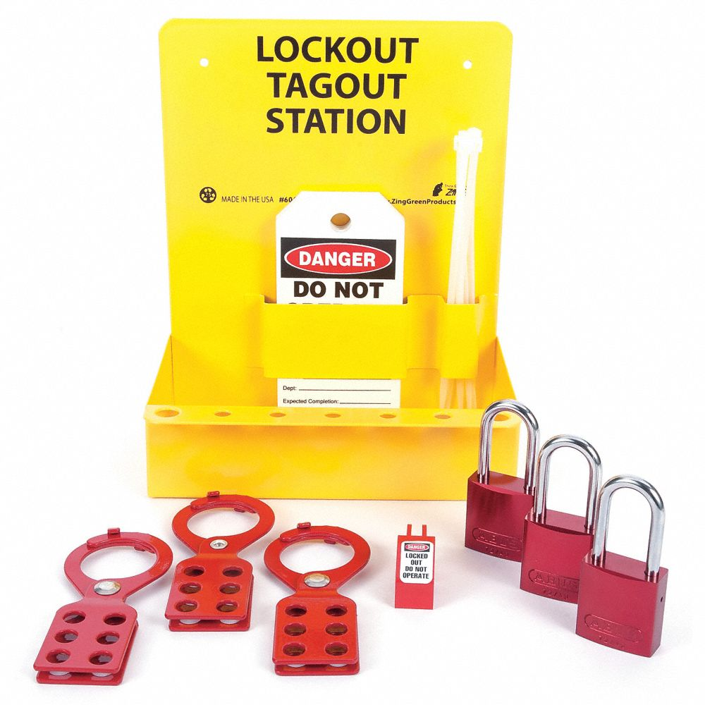 Lockout Station, Filled, Electrical Lockout, 10 x 8 Inch Size