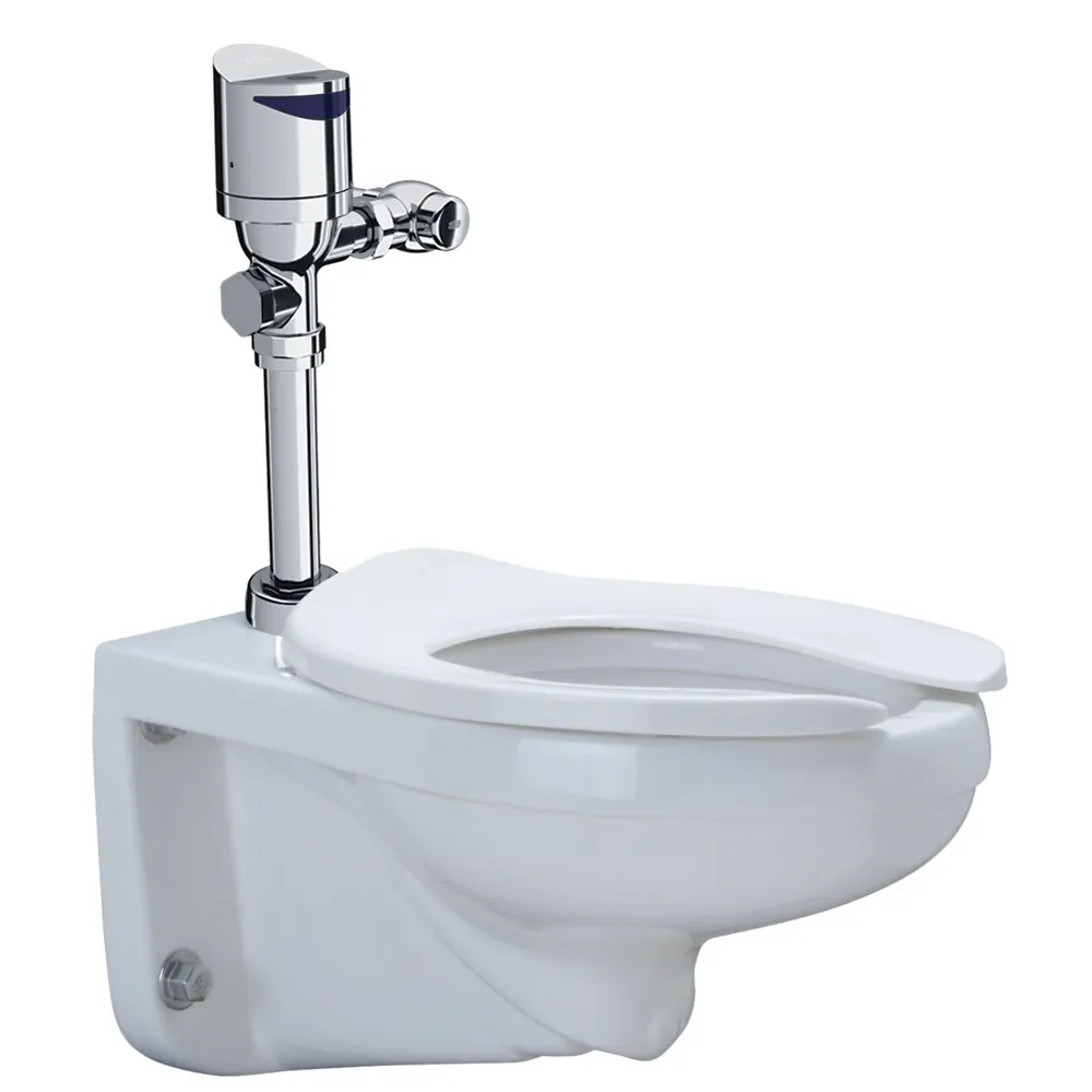 Sensor Wall Hung Toilet System, Top Mount 1.1 GPF Battery Powered Flush Valve