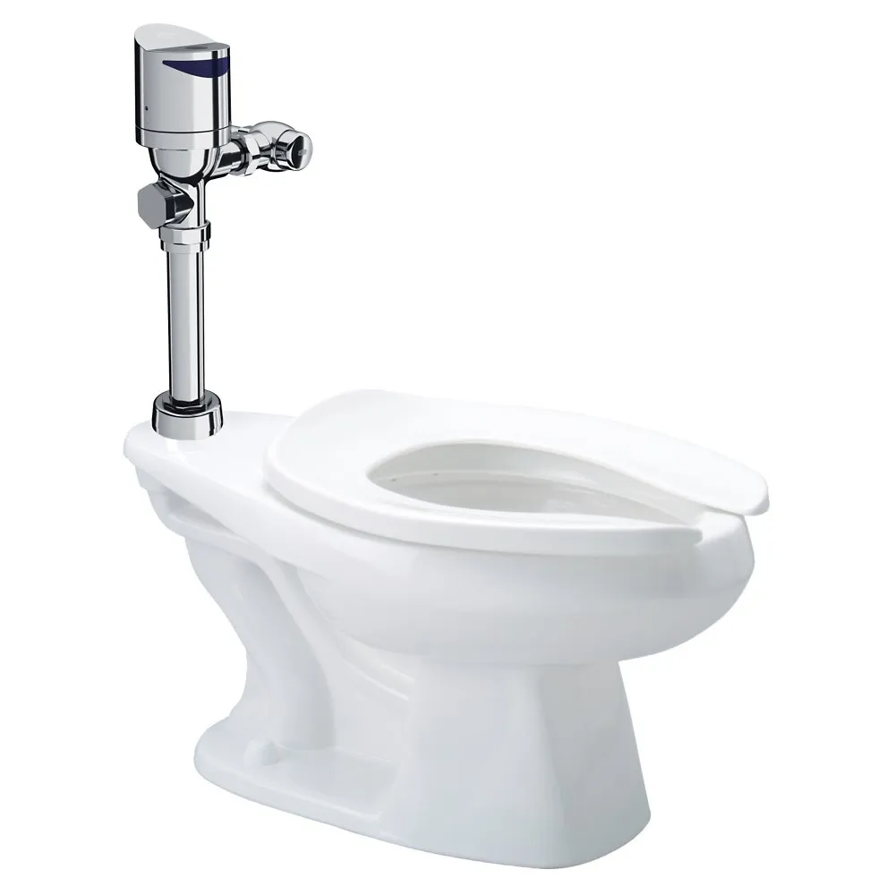 Sensor Floor Mounted Toilet System, Top Mount 1.28 GPF Battery Powered Flush Valve